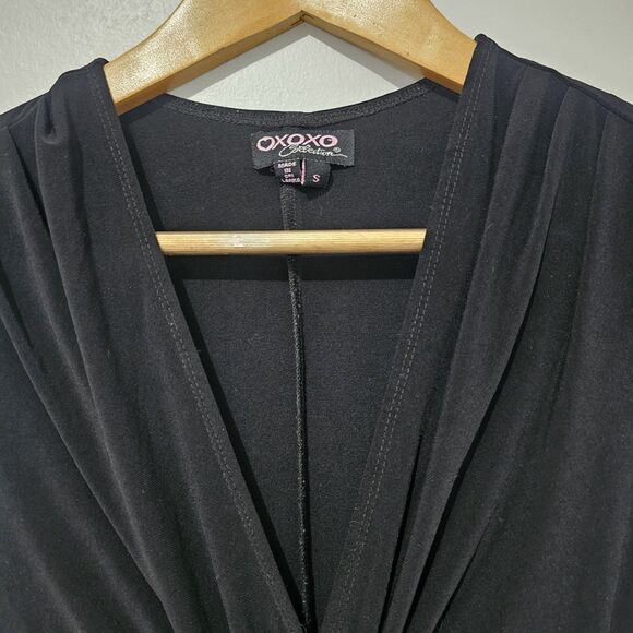 OXOXO - Dress Midi Sleevless Deep V Neck Diamond Buckle - Size S - Black - Picture 4 of 8